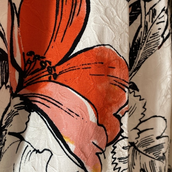 Adrianna Papell Jaquard Fit & Flare A-Line Dress Floral Print Classic White - Picture 4 of 13